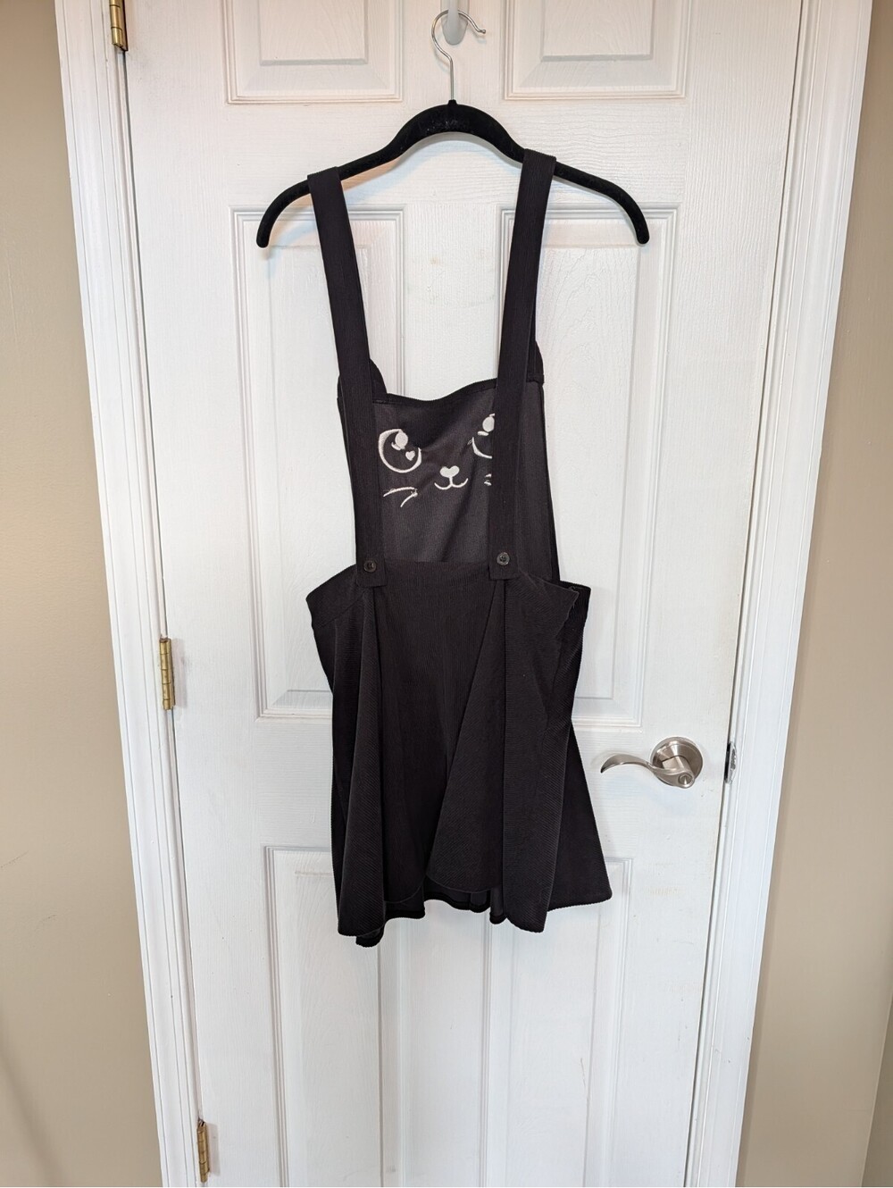 ROMWE Black Cat Pinafore Skirt with Pink Ear Accents - Picture 2 of 4